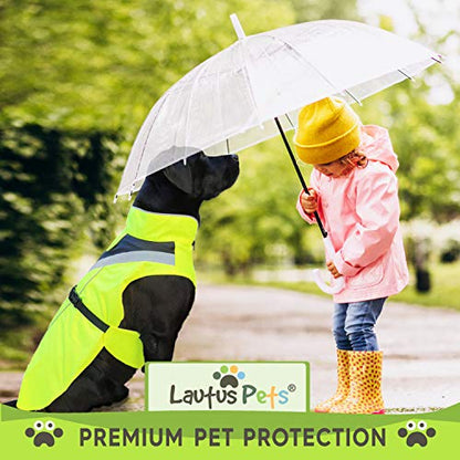 Waterproof Dog Rain Coat, Reflective Safety Strips & Leash Hole – Lightweight Adjustable Jacket for Medium Breeds - M, Yellow - color: Yellow, size: Medium