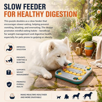 Cat Puzzle Toy, Treat Dispenser & Slow Feeder for Cat and Dog (white) | Sturdy Plastic Enrichment Toys for Mental Stimulation,Reduces Boredom & Destructive Chewing - color: white