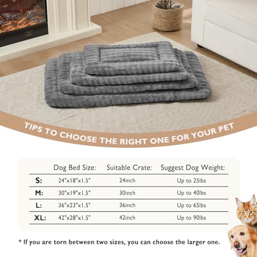 Dog Bed Mat Crate Pad for Large Dogs, Washable Soft Pet Sleeping Mat Kennel Pad with 3D Bubble Pattern, Grey, 36"x 23" - color: Grey, size: 36"L x 23"W x 1.5"Th