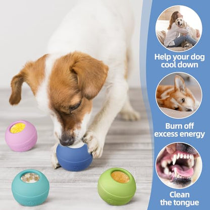 Long-Lasting Interactive Dog Lick Toy, Stuffable Dog Enrichment to Keep Dogs Busy, Wobbly Treat Dispensing Freezable Chew Toys, Food-Grade Safe (Dark Blue,L) - color: Dark Blue, size: L