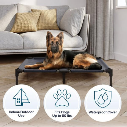 Elevated Dog Bed Cover - 36x30-Inch Replacement Pet Bed Cover with Mesh Panel - for Indoor/Outdoor Use - Dog Cot Not Included by PETMAKER (Blue) - size: Large