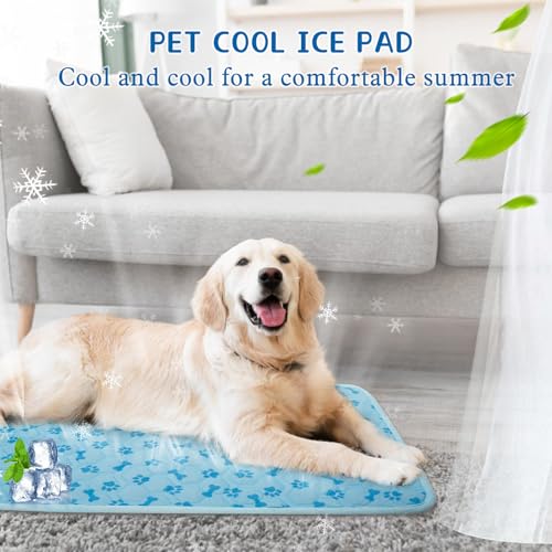 SHEJIZE Dog Cooling Mat Large, No-Water, Washable, Anti-Slip for Car | Instant cooling Q-Max>0.5 fabric. Use in car, crate, patio, or tent. Cools on contact, no water needed. - size: L(27*39inch)