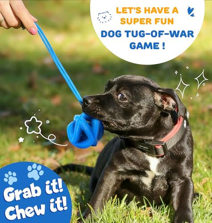 Natural Rubber Indestructible Dog Toys, Durable Dog Chew Toys for Aggressive Chewers - Non-Toxic, Dishwasher Safe, Interactive Dog Toys for Medium Large Breed Dogs, Fetch Training, 4", Navy - color: Navy