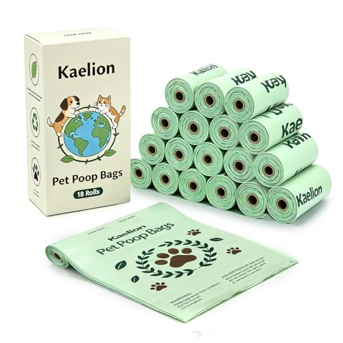 Certified Compostable Dog Poop Waste Bags-ASTM D6400&EN 13432 Compliant-270 Total Count,lavender fragrance Leakproof Dog Refill Rolls,15 Plant Based Compostable Poop Bags Per Roll (18 rolls)