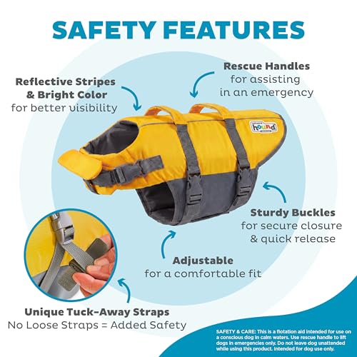 Outward Hound Granby Splash Yellow Dog Life Jacket, Large - color: Yellow, size: Large (Chest Girth: 28"-32")