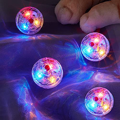 Jecery 9 Pcs Ghost Hunting Light Up Cat Balls LED Motion Activated Cat Toy Interactive Lighted Ball Pet Glowing Mini Running Exercise Toys for Kitten Dog Pet Animals Activity(Transparent) - color: Transparent