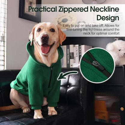 Nanaki Dog Hoodie for Small Dogs Male Female, Warm Sweatshirt Fleece Dog Sweater with Hood & Pocket- Long Sleeve,Adjustable Half-Zip, Fall Winter Spring, Puppy Chihuahua Pullover Coat Jacket Green,XS - color: Green, size: XS(Chest Girth: Less than 14.2")