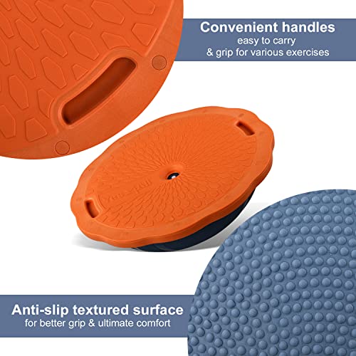 Yes4All Combo Half Ball Balance Trainer Balance, Massager Roller for Yoga, Pilates, Stretches - color: C. Blue/Organe