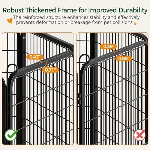 Yaheetech Dog Playpen, 40 Inch 8 Panels Heavy Duty Metal Pet Fence for Indoor Puppy Exercise Pen for RV Camping/Yard/Garden, Black - size: 40"