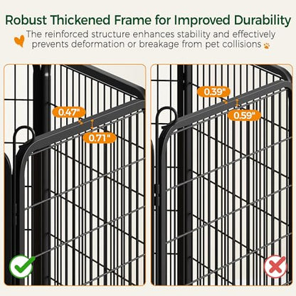 Yaheetech Dog Playpen, 40 Inch 8 Panels Heavy Duty Metal Pet Fence for Indoor Puppy Exercise Pen for RV Camping/Yard/Garden, Black - size: 40"