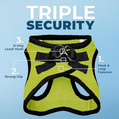 Voyager Step-in Air All Weather Mesh Harness and Reflective Dog 5 ft Leash Combo with Neoprene Handle, for Small, Medium and Large Breed Puppies by Best Pet Supplies - Green, XX-Small - color: Leash Harness Set (Lime), size: XXS (Chest: 11.5 - 13" * Fit C
