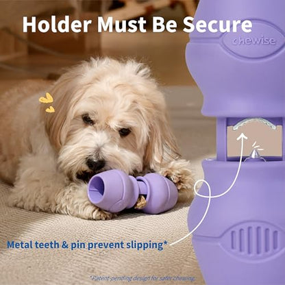 PetClan Chewise Bully Stick Holder, Ultimate Secure Heavy Duty, BPA-Free Safety Device for Dogs, Fits Various Bully Sticks and Dog Sizes - color: Purple, size: Standard