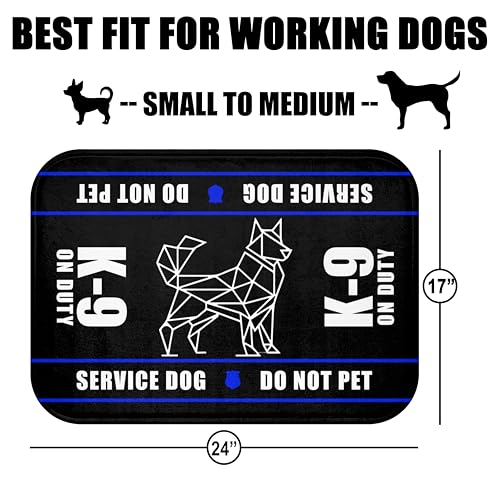 K-9 Service Dog Travel Mat - K-9 On Duty Portable Comfort Pet Bed Mat - Awareness & Safety Warning - size: 24"×17"
