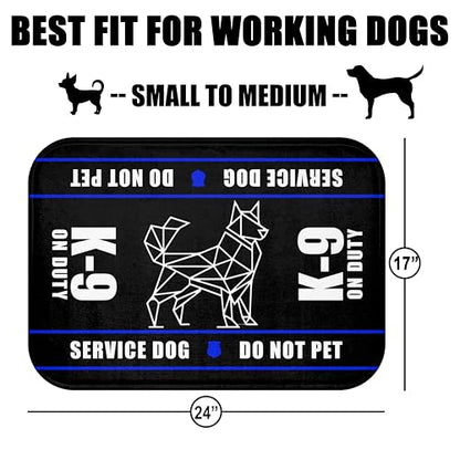K-9 Service Dog Travel Mat - K-9 On Duty Portable Comfort Pet Bed Mat - Awareness & Safety Warning - size: 24"×17"