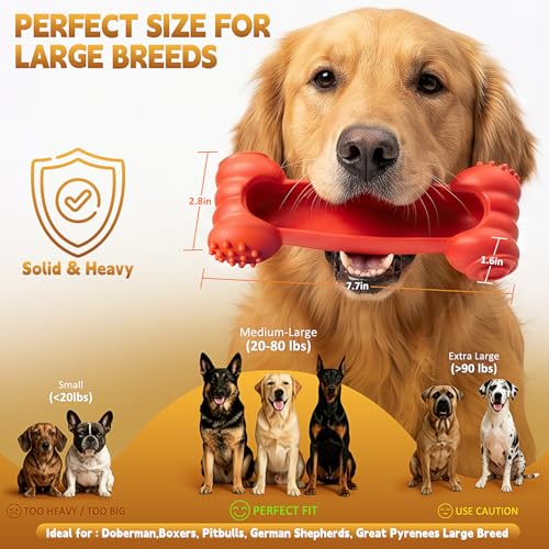 KXK Dog Toys for Aggressive Chewers - 2 Pack Indestructible Nylon Chew Bones with Frozen Enrichment Treat Dispenser & Teeth Cleaning to Keep Dogs Busy, for Pitbull, Large & Medium Breeds - color: Green & Red