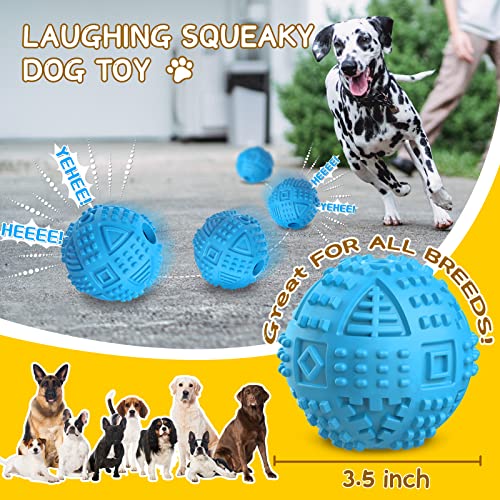 LEGEND SANDY Dog Balls Treat Dispensing Dog Toys for Aggressive Chewers Large Breed, Nearly Indestructible Squeaky Puppy Chew Toys for LargeBreeds, Natural Rubber Doggie Puzzle Toys, Pet Treat Ball - color: Ball-Blue