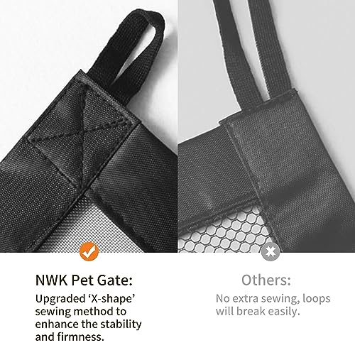 NWK Magic Dog Gate for Stairs Pet Gate for The House Providing a Safe Enclosure for Pets to Play and Rest, 6 Hooks Design (60'' X 30'') - size: 60'' X 30''