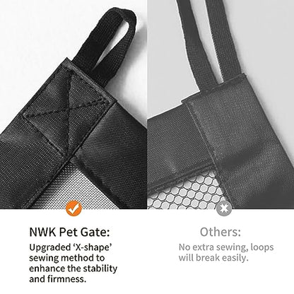 NWK Magic Dog Gate for Stairs Pet Gate for The House Providing a Safe Enclosure for Pets to Play and Rest, 6 Hooks Design (60'' X 30'') - size: 60'' X 30''
