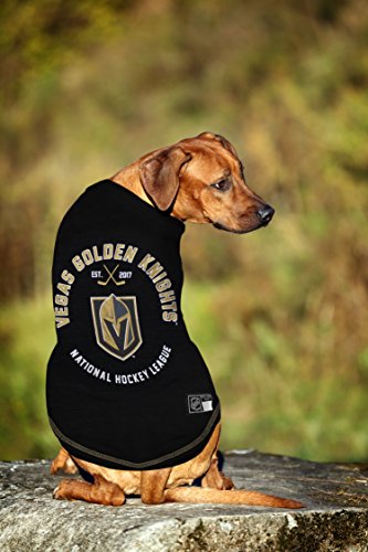 NHL Las Vegas Golden Knights Tee Shirt for Dogs & Cats, X-Small. - Are You A Hockey Fan? Let Your Pet Be An NHL Fan Too! - color: Las Vegas Golden Knights, size: X-Small