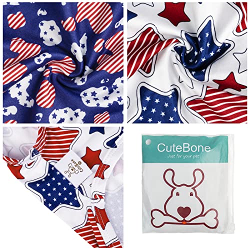 CuteBone Dog Shirts 2-Pack Soft Pet Clothes Breathable Summer Vest for Small Puppy and Stretchy Cat Apparel - color: Stars&map, size: Small