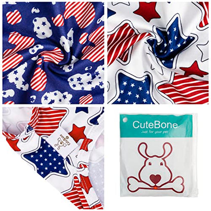 CuteBone Dog Shirts 2-Pack Soft Pet Clothes Breathable Summer Vest for Small Puppy and Stretchy Cat Apparel - color: Stars&map, size: Small