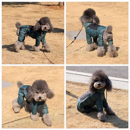 ArmyGreen Dog Warm Coat, Waterproof Windproof Reflective Vest, Zippered Adjustable Snow Jacket for Small to Large Dogs - color: Armygreen, size: M (12.5inch Back)