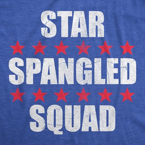 Mens Funny T Shirts Star Spangled Squad Sarcastic Fourth of July Graphic Novelty Tee for Men - size: XX-Large