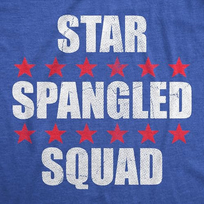 Mens Funny T Shirts Star Spangled Squad Sarcastic Fourth of July Graphic Novelty Tee for Men - size: Small