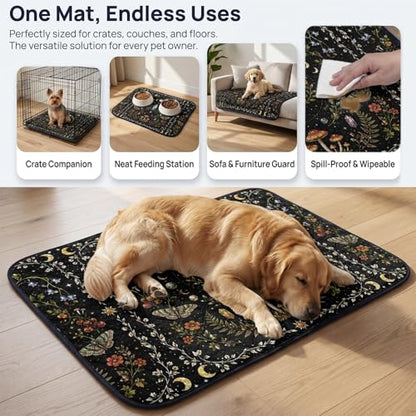 Solar System Washable Pee Pads for Dogs and Cats, Mystic Moon Butterfly Crystal Leak-Proof Reusable Puppy Pads Non-Slip Potty Pads Dog Mats for Floors Whelping,Playpen, Crate, 1PC 36"x24" - size: 36 x 24 Inch(Pack of 1)