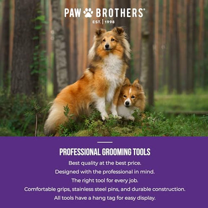 Paw Brothers 26 Blade Fine Double Wide Dematting Undercoat Rake for Dogs and Cats, Professional Grade, Dog Shedding Brush, Stainless Steel Blades, Rounded Gentle Teeth - size: 1 Count (Pack of 1)
