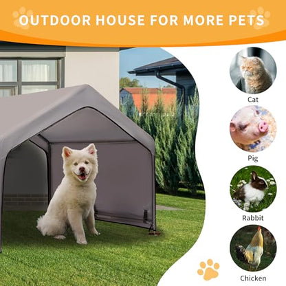 Dog Shade Shelter Outdoor Tent for Large Medium Dogs, Outside Doghouse Sun Rain Canopy Dog House with Waterproof Roof Ground Nails for Cats Pigs Livestock 4'x4'x3.3' - size: Dog House