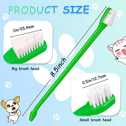 Honeydak Dog Toothbrush Bulk Dual Headed Dental Brushes Dogs Tooth Brushing Kit Long Handle Pet Tooth Brush for Puppy Large Small Cats and Most Pets Teeth Cleaning Dental Supplies(70 Pcs,Green) - color: Green