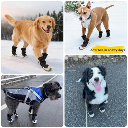 Dog Boots for Small to Large Breed, Waterproof Paw Protectors Anti-Slip Dog Winter Shoes with Adjustable Straps, Size 5 - size: Size 5