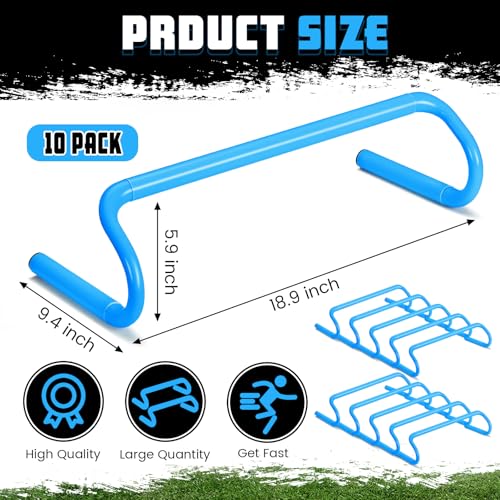 Wettarn 10 Pcs Speed Agility Training Hurdles Detachable Durable Hurdle Agility Plyometric and All Purpose Speed Training Equipment for Athletes Soccer Basketball - color: Blue, size: 6 Inch