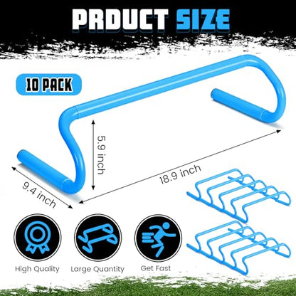 Wettarn 10 Pcs Speed Agility Training Hurdles Detachable Durable Hurdle Agility Plyometric and All Purpose Speed Training Equipment for Athletes Soccer Basketball - color: Blue, size: 6 Inch