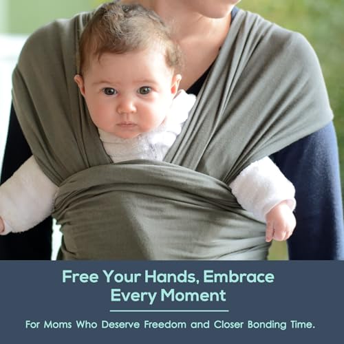Baby Wraps Carrier, Jeroray Baby Carrier,Hands Free Infant Carrier, Lightweight,Breathable,Softness,Sage Green - color: Sage Green