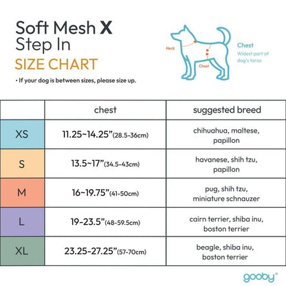 Gooby Soft Mesh X Step in Dog Harness - Blue, Medium - color: Blue, size: Medium