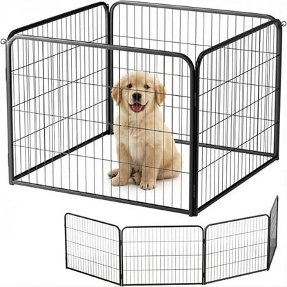 Simple Deluxe Dog Playpen Outdoor Indoor, 24 Inch 4 Panels Dog Fence for Small Dogs Puppy, Perfect Dog Pen for Camping, Yard, RV, Garden Fence, Black - size: 24 Inch 4 Panels
