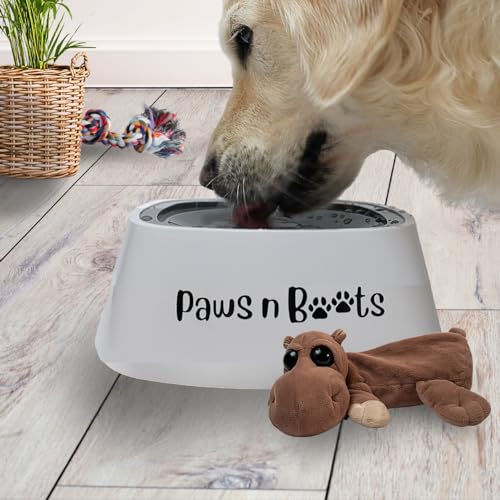 Spill-Proof Pet Bowl No Spill, Non-Slip, Slow Feeding Water Bowl 1.5L, with Floating Disk, Indoor/Outdoor Use, Perfect for Travel Use. No More Wet Socks, Keep The Floor Dry with The Aqua-Shield Bowl