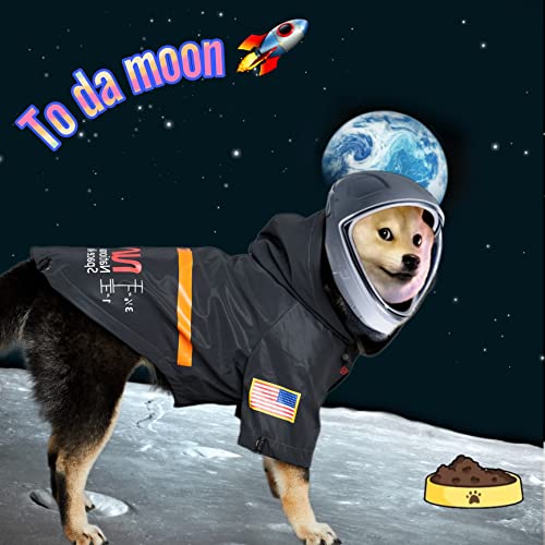 ChoChoCho NASA Dog Raincoats, Reflective Rain Jacket Water Proof, Cat & Puppy Stylish Streetwear Outfit for Dogs (Black, S) - color: NASA-Black, size: S (Chest: 9.5''-13' / Suggest: 2-5 lbs)