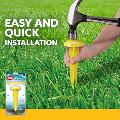 Simple Solution Pee Post Outdoor Dog Training Aid, 13-Inch Pheromone Infused Yard Marking Stake for Puppy Potty Training, Housebreaking, Lawn and Garden Dog Pee Attractant, Reusable Potty Helper - size: 13 INCH