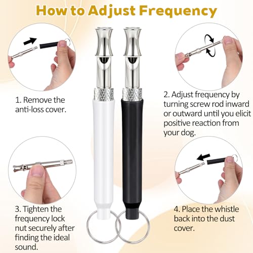 2Pcs Dog Whistle, Dog Whistle to Stop Barking Neighbors Dog Adjustable Dog Training Whistle with Lanyard