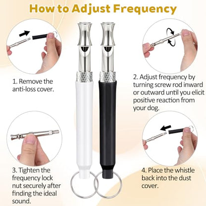 2Pcs Dog Whistle, Dog Whistle to Stop Barking Neighbors Dog Adjustable Dog Training Whistle with Lanyard