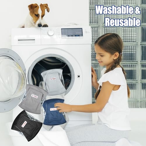 Male Belly Bands Dogs Diapers(4 Pack), Washable Reusable High Absorbing Boy Doggy Wraps Panties Doggie Puppy Pooping Potty Training Incontinence Marking Pañal para Perro Black Blue Gray Grey Small - color: Black Blue Gray Grey, size: Small (11"-14")