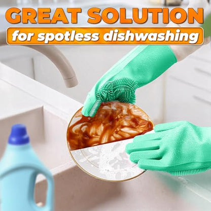 Cat & Dog Shampoo Gloves with 3000 Soft Bristles – 2-in-1 Dog Bath Gloves 11.6", Durable Silicone, Saves Shampoo | Massage, Grooming & Clean Wet or Dry – Made for Every Breed & Coat Style (Turquoise) - color: Turquoise
