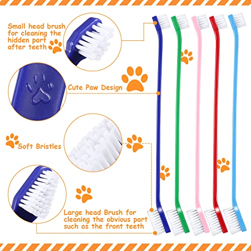 Honeydak Dog Toothbrush Bulk Dual Headed Dental Brushes Dogs Tooth Brushing Kit Long Handle Pet Tooth Brush for Puppy Large Small Cats and Most Pets Teeth Cleaning Dental Supplies(70 Pcs,Colorful) - color: Colorful