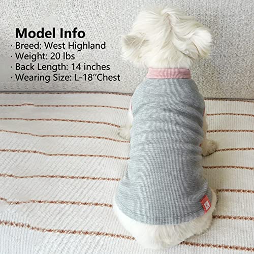 KYEESE 2Pack Dog Shirts Waffle for Small Dogs Stretchy T-Shirts Lightweight Tank Top Sleeveless Dog Vest Breathable Cat Shirt, Medium, Pink+Grey - color: 08# 2Pack(Green+Grey), size: Medium (7-11lbs)