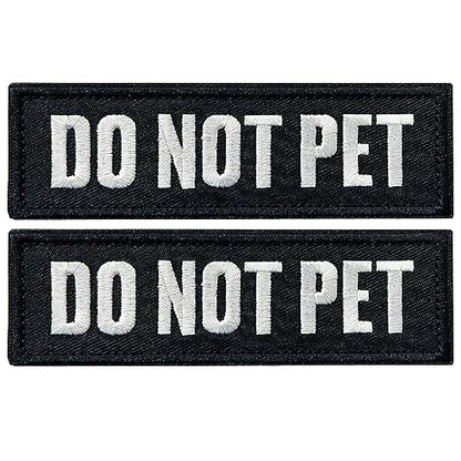 2 Pieces Do Not Pet Dog Patches with Hook Backing for Service Animal Vests, Harnesses - color: 2pcs, Do Not Pet