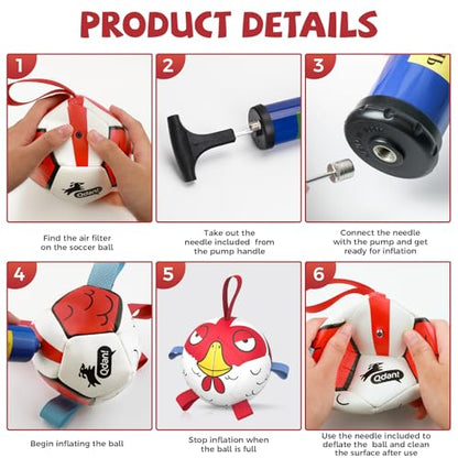 QDAN Dog Toy Balls: Pet Training Soccer Ball Dog Toy with Straps- Puppy Extra Small Dog Balls Beach Pool, Dogs Herding Ball, (5 Inch) - color: Red, size: 5 Inch
