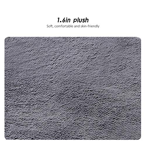 31 Inch Plush Dog Bed Mat Warm Fluffy Round Puppy Crate Pad with Anti-Slip Waterproof Bottom Soft Comfy Pet Kennel Mat for Small and Medium Dogs Sleeping(Dark Grey) - color: Dark Grey, size: 31 Inch
